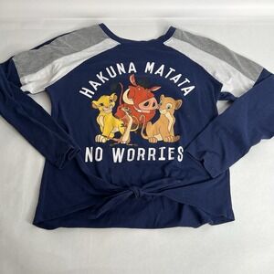Disney The Lion King Women's XS Navy Hakuna Matata Simba Nala Timon Pumba‎ Shirt